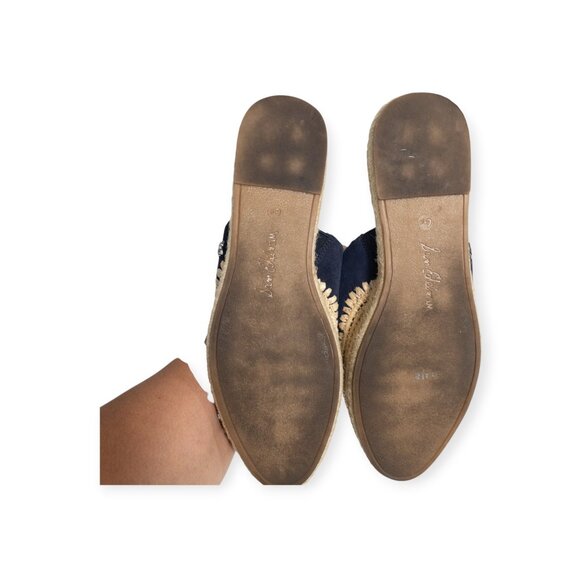 Sam Edelman Slip On Shoes Cork Sole Size 6.5 Navy Backless Mule Austin - Picture 6 of 7